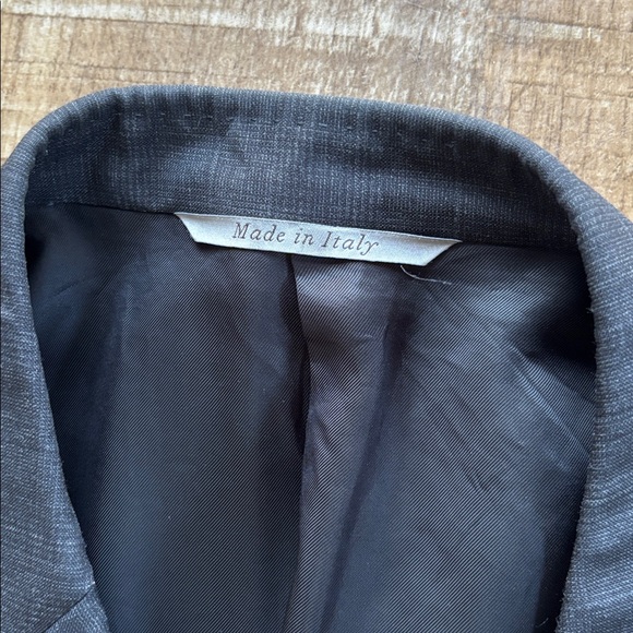 CANALI Check Wool Single Breasted Blazer in Charcoal - Picture 3 of 7